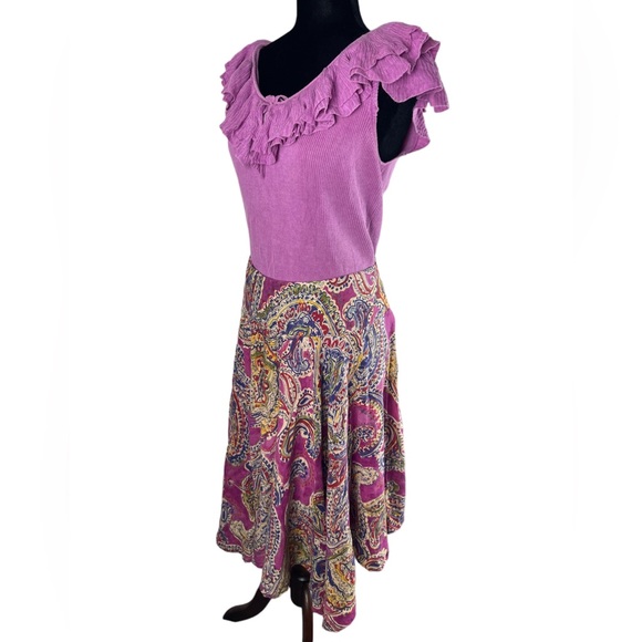 Lauren Ralph Lauren A-Line asymmetrical hem paisley print skirt - Picture 5 of 14